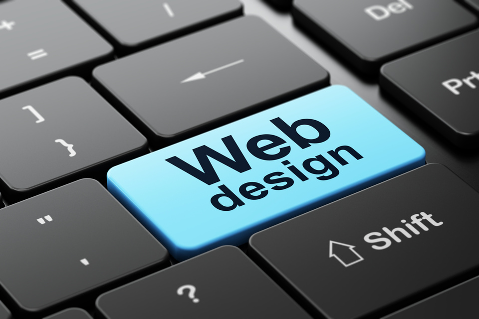 Web Design on computer keyboard background